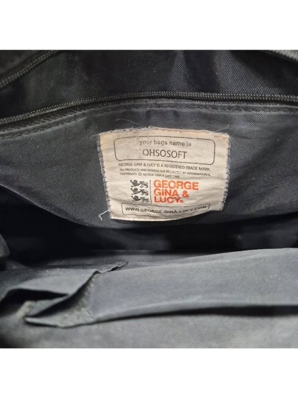 George Gina & Lucy Brown/Teal Satchel Top Handle Zip Bag‎ *No Strap